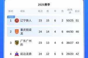 中甲积分榜:铜梁龙3连败先赛只领先3分,广州豹本轮对阵嘉定汇龙